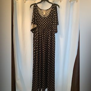 Navy Blue/white polka dot, empire waist, maxi, NNT, women’s Small